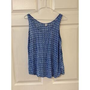 Old Navy Blue & White Patterned Sleeveless Top | Size M